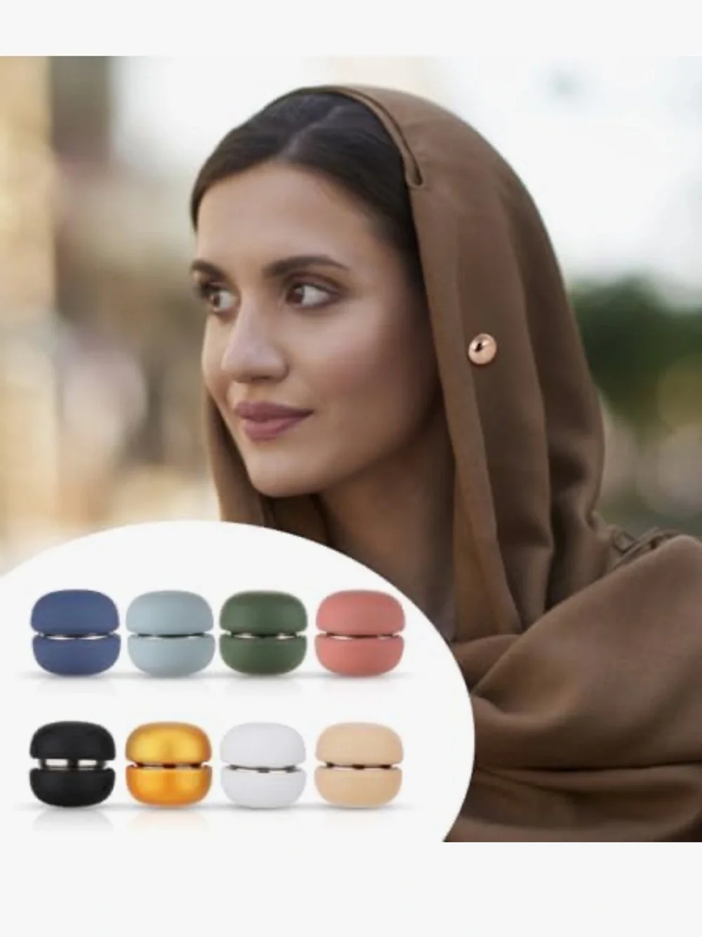 8 Magnetic Hijab Pins Set - Multi-Color No-Snag Scarf Clasp